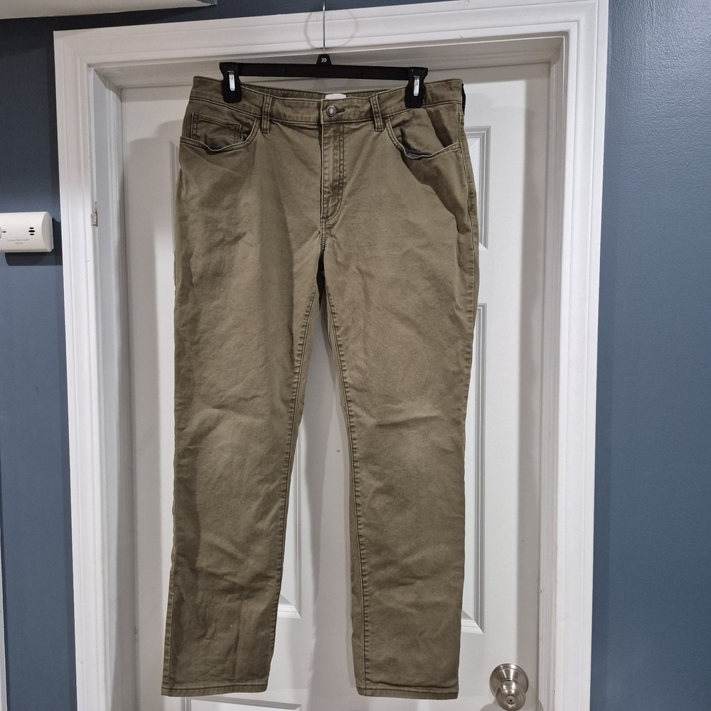 Flint & Tinder Pants Mens 36x32 Green Slim Fit 365 Five Pocket Stretch Huckberry